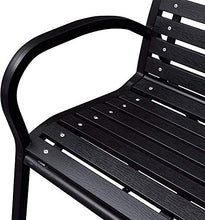 Terrazza all'aperto Park Seat Garden Bench (nero) Dimensioni: 125 x 60.5 x 80,5 cm (lunghezza x larghezza x altezza),Garden bench