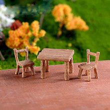 POHOVE - Set di 8/9 sedie e tavolo in miniatura, set di sedie in resina, mini sedie decorative in resina floreale, kit di decorazioni per casa delle bambole