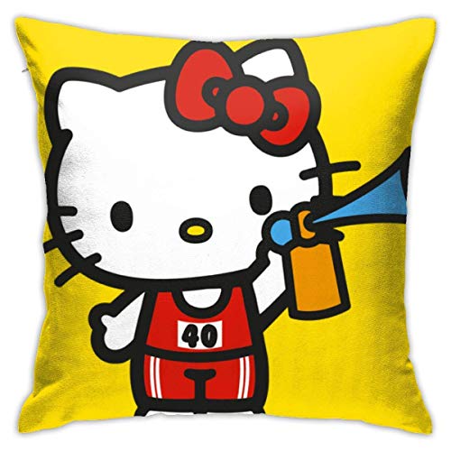 Nxnx Hello Kitty - Federa decorativa per cuscino da divano, 45,8 x 45,8 cm, a forma quadrata