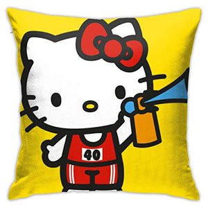 Nxnx Hello Kitty - Federa decorativa per cuscino da divano, 45,8 x 45,8 cm, a forma quadrata