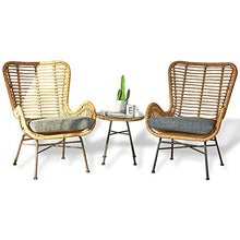Set di Mobili da Giardino per Esterni, 3 Pezzi Set di Sedie in Rattan per Il Tempo Libero per Famiglie Mobili da Conversazione in Vimini per Tutte Le Stagioni per Giardino sul Retro