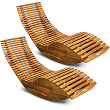 Casaria Set 2X Sdraio a Dondolo Legno di Acacia con Certificato FSC® Lettino Prendisole Sauna Giardino Piscina Esterno
