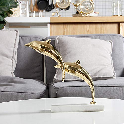 LCSD Delfini in Ottone Decorazioni Wine Cooler Ornamenti Che Vivono Ingresso Camera Artistiche Accessori for La Casa di Arredamento Dell'artigianato 29 * 6 * 27 Centimetri Ornamenti