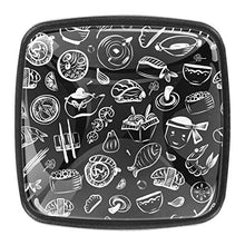 Doodle cibo asiatico sulla lavagna scura Pomelli per Porta Set di 4 Pomelli per Mobili Manopole per Cassetti Cucina Armadio Vetro