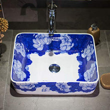 CERARCS Lavabo Lavabo de Mano Pura Pintura del lavabo del baño Lavabo de la encimera Cerámica en Forma contemporánea Tazón de Fuente formado Superior