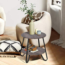 MEUBLE COSY - Comodino rotondo con contenitore scandinavo industriale, design moderno, marrone, 46 x 46 x 45 cm