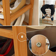 XWZH Cabinet Scarpe da Polvere Scarpe Piatte a 5 Strati Rack Comcise Rettangolo 5 Tiers Bamboo Scarpetta Scarpe Scaffali in Legno Colore di Legno Scarpe da Scarpe di Alta qualità Organizer
