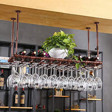 YWYW Portabicchieri da Vino Sospensione Decorazione retrò Portabottiglie da Vino Portabicchieri da Bar Portabicchieri da Vino Cornice Calice (Dimensioni: 120 * 35 cm)