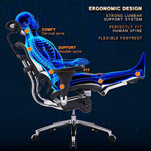 YUYTIN Supporto Bivable Back Lombar Sedia da Ufficio ergonomica con poggiapiedi Sedia da Ufficio Executive Sedia da scrivania Alta Schiena Sedia da scrivania Big Computer Sedia con braccioli 4D