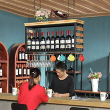 Rastrelliere per calici in legno, portabottiglie per vino da appendere a soffitto Scaffale per calice in metallo Scaffali galleggianti Bar Decorazioni per la cucina Organizer per tazze (Dimensioni: