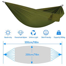 Vegena Amaca da Campeggio, 300 x 200 cm Amaca da Giardino, Amaca da Campeggio da Viaggio Ultraleggera Traspirante,Nylon da Paracadute ad Asciugatura Rapida, 2 x Moschettoni ,2 x Corde in Nylon