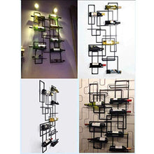 WLABCD Cremagliera da Vino, a Muro, Bar, Ristorante, Bottiglia Di Vino Rack, S Regolabile in Altezza Supporto Porta in Metallo Ferro Vino Vetro Cremaglice Cyblet Rack Rack