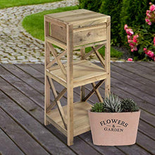 Nature by Kolibri Scaffalatura in legno con 2 ripiani e 1 cassetto, per soggiorno, giardino, balcone