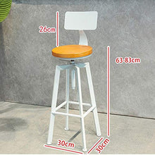 C-J-X STOOL/CHAIR Sgabelli da Bar in Stile Industriale, Sgabelli da Bar in Ferro Art Spin con Schienale Sgabello da Bar per Colazione Ascensore Domestico Dimensioni: 30 * 63-83 Cm(Color:#1)