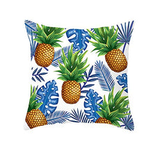 Federe Cuscini Divano 45X45,Fodere Per Cuscini Nordici Frutta Tropicale Pianta Verde, Fodera Per Cuscino Lombare Per Divano Da Ufficio Auto, Set Di 4 Articoli Per La Decorazione Della Casa, Verde Blu