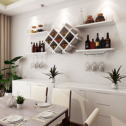 JiaQi Semplice Supporto del Vino, Bar Bottiglia di Vino Titolare Moto, Mensola Moderna Rialzo Creativo Doppio Strato B