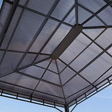 Gazebo da Giardino 3x4 m Telaio in Alluminio Tetto in Policarbonato da ca. 8mm Gazebo da Giardino 4 Teli Laterali Color Grigio