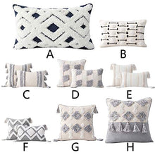 Federa per cuscino in stile tribale boho intrecciato con nappe a righe