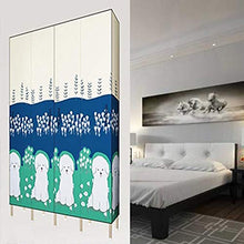 JJZXT Staccabile Armadio Steel Frame Addensare Bold Doppio Pieghevole Completa Hanging Tessuto Semplice Bagagli Economia Cloth Armadio