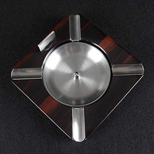 NIHAOA Accessori del Sigaro Piazza di Legno Solido Cigar Ashtray W/Acciaio Inossidabile