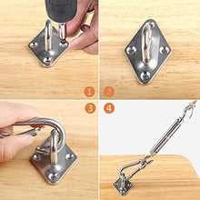 Emooqi Kit di Fissaggio per Tende, 24 Pezzi Accessori di Montaggio in Acciaio Inossidabile da Sole Rettangolare e Quadrata Tende per Kit Hardware a Scomparsa per Vela Parasole