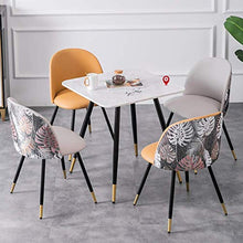 WYBW Home Sedia da pranzo, Set di sedie da pranzo Sedile imbottito morbido con gambe in metallo Sedie da cucina per soggiorno Reception Ufficio Sedia patchwork in pelle ricamata,C,6