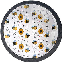 Modello ape giallo miele rosa cuore Pomelli per Porta Set di 4 Pomelli per Mobili Manopole per Cassetti Cucina Armadio Vetro