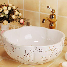 Jgophu Ciotola in ceramica per il bagno, in ceramica, da appoggio, da appoggio, da appendere, dipinta a mano