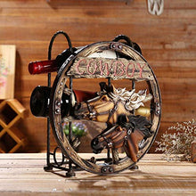 Elegante Semplicità Europa Creativo Testa Di Cavallo Vino Portabottiglie 2 Griglia Retro Vecchi Mestieri Armadietto Del Vino Fatto a Mano Casa Desktop Veranda Partizione Decorazioni Ornamenti Bronzo