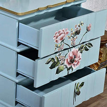 XUSHEN-HU Comodini Americana Dipinta a Mano Comodino Tre Secchio Locker Retro Semplice Verniciato Tavolo Luce d'angolo (Colore: Blu, Dimensione: 61x37.2x72cm)
