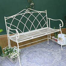 Sgabello da 51,5 pollici panchina da giardino vecchia panchina retro-made, sedute casual da cortile panca in metallo a due posti, sedia da esterno antiruggine e resistente alle intemperie mobili da