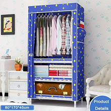JFFFFWI Armadio Semplice Armadio di Stoffa Oxford in Legno massello assemblato 80 * 170 * 45cm (Colore: C)