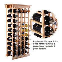 Goplus Scaffale Porta Vino per 44 Bottiglie, Portabottiglie in Legno 113x46,4x27,6 cm