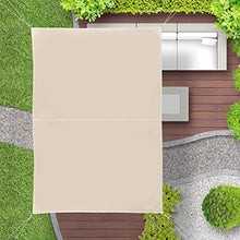 Relaxdays, Beige Tenda a Vela Rettangolare, Idrorepellente, Anti UV, Corde di Supporto, Terrazza e Giardino, LxP: 2x4 m, 2 x 4 m