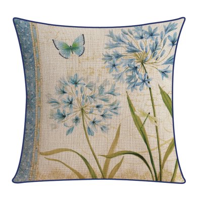 MEILING American Style Garden Cuscino di Cotone e Lino di Spessore Esempi di Fiori e Uccelli con Cuscini Cuscino Modello (Dimensioni : 45cm)