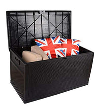 ODDINER Baule da Giardino Rattan 460L Esterna con Serratura di immagazzinaggio della Piattaforma di Sicurezza Giardino Strumento di Gabinetto Sun e Impermeabile for Balcone Mobili da Giardino