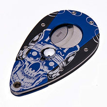 Tagliasigari - Sigari Cutter Tagliasigari Acciaio Inossidabile Inciso Taglio Doppio Lama Sigaro Ghigliottina, Pocket Sigaro Strumento Adatto alla Maggior Dimensione di Sigari, Confezione Regalo,Blu