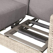 Angolo Salotto 6 posti in Look Rattan in Taupe - Loungeset Wego