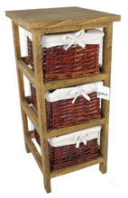 Geko 27 x 31 x 58 cm Layburn 3 cassetti in Legno Contenitore con cassetti Vimini/cestini per Camera da Letto/Bagno o Guardaroba - Marrone