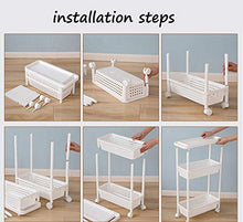LYM &ripiano di stoccaggio Cuscinetti di Cucina Carrello, Multifunzionale Rack archivi Rimovibili con rotolamento Ruote Bagno dell'organizzatore del Supporto di archiviazione Scaffale di Finitura