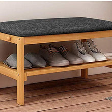 YANG Banco di Legno Cambio di Scarpe con Il Gancio del Pattino tormenta poggiapiedi Imbottito Guardaroba Multifunzione Pouf ottomano Carico Massimo 250kg, 65x32x38cm (Color : A)
