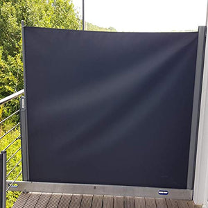 uyoyous 160 x 300 cm tenda laterale in alluminio estensibile per balcone e terrazzo, protezione da sguardi indiscreti, protezione dal vento, rullo laterale e rullo di ritorno automatico
