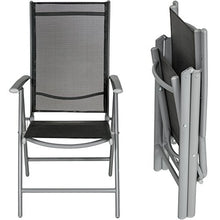 TecTake Set di alluminio sedie da giardino pieghevole con braccioli - disponibile in diversi colori e quantità - (Grigio chiaro | 2 sedie | no. 401631)