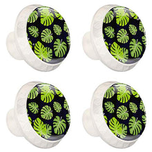 Pomelli per cassetti a forma di foglia nera tropicale con maniglie per cassetti da cucina, armadietti, librerie, cassettiere e cassetti