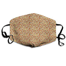 Comoda copertura antivento per il viso, motivo ornamentale con fiori e uccelli, foglie rosa artistiche, giardino primaverile, decorazione facciale stampata per tutti.