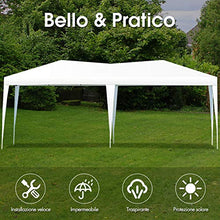 Goplus Gazebo da Giardino Pieghevole 3 X 6 m Tenda Padiglione da Giardino per Campeggio, Facile da Trasportare con Borsa (Bianco)