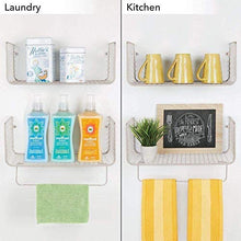 hhkty Set da 2 Pezzi di mensole a Parete □ Deposito a Muro for cucine, bagni, Locali Locali e Altro □ Scaffalatura del Bagno con Asciugamani □ Argento Opaco (Color : Satin)