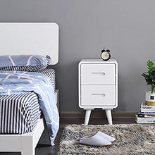 Comodino Tavolino Comodini Stretta Camera Comodino con Due cassetti unità Governo di immagazzinaggio (Color : White, Size : 60x38x36cm)