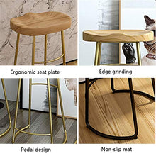 YS Sedia Sgabello da Bar Sedile Bar, Ferro da Stiro Art Pub Gamba Nera con Poggiapiedi Cucina Casa Pranzo Semplice per Bancone,65 cm,65 cm