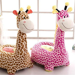 PUDDINGT® Divano Poltroncina Divanetto Bambini Maxi Peluche Forma Giraffa Sedia con Seduta Imbottita Arredo Stanzetta Cameretta Bimbi, Poltrona Soffice Alta qualità,Giallo - Arredi Casa